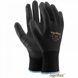24 Pairs Work gloves PU Palm Dipped Black Nylon General Handling Work Gloves, Gardening, Builders, Mechanic (L-9)